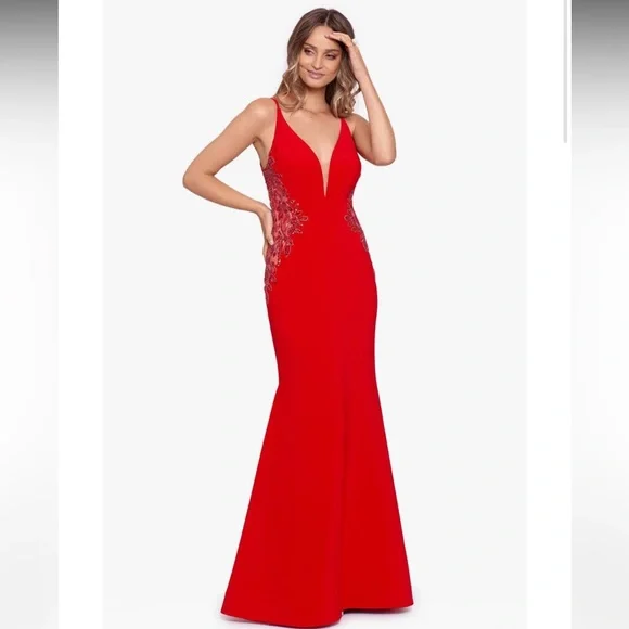 Xscape Beaded Gown in Red at Nordstrom, Size 4